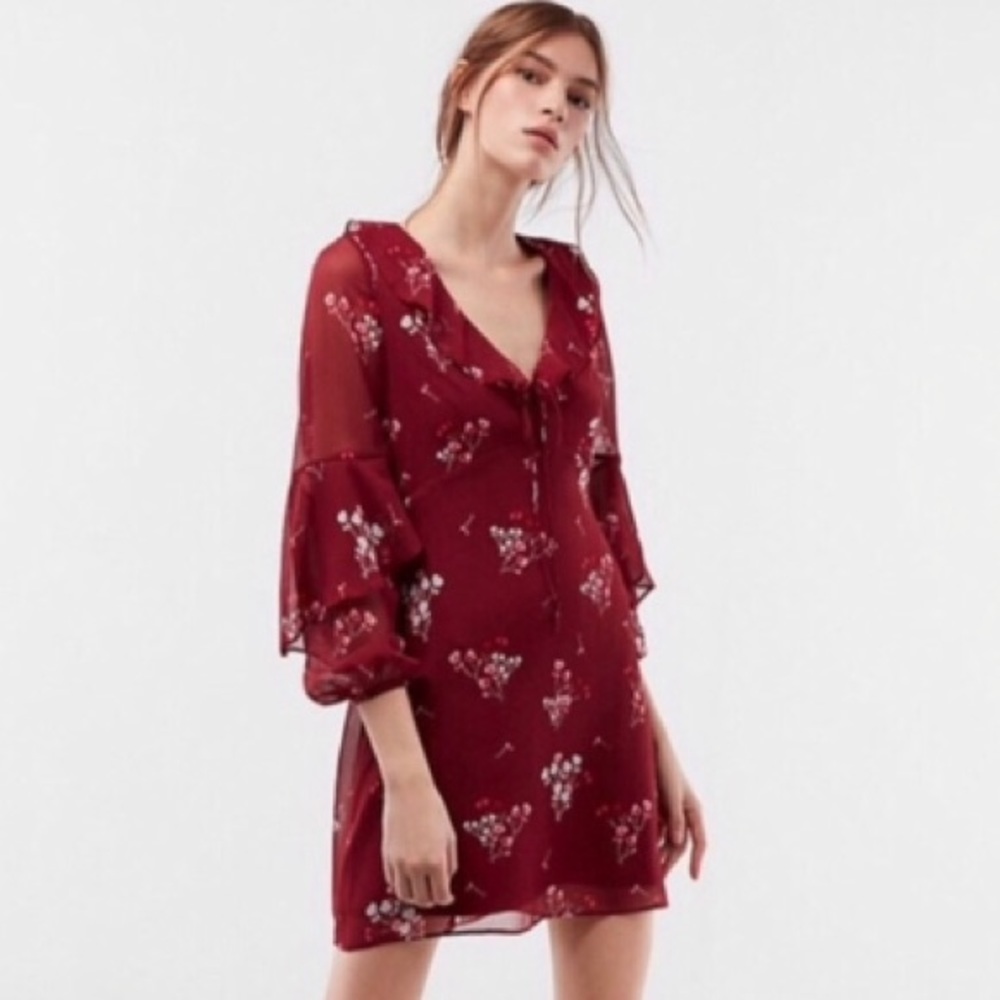 Maroon Floral dress